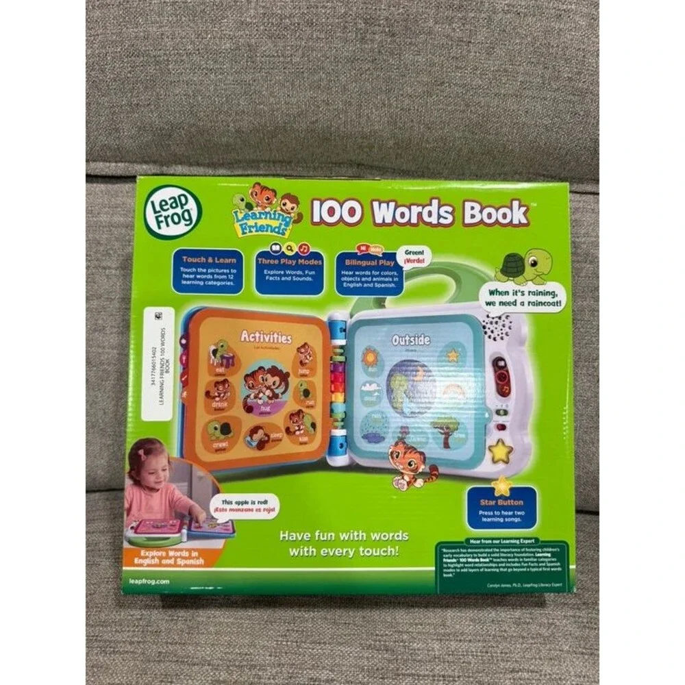 LeapFrog 100 Words Book Bilingual English Spanish NEW in box
